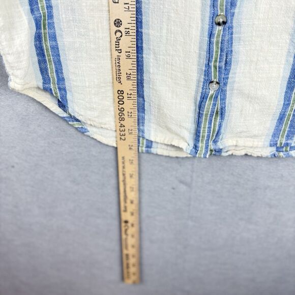 Toad & Co Camp Cove Shirt Womens Large Multicolor Striped Cotton Pleated - Picture 3 of 6